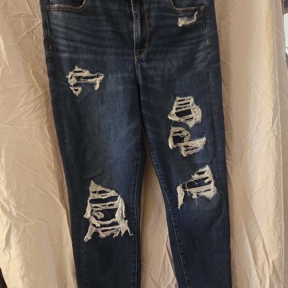 American Eagle Outfitters Distressed Dark Blue Jeggings